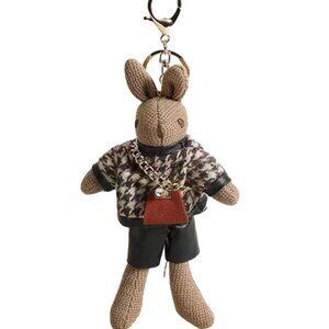 NWOT Anthropologie Plush Brown Bunny Bag Charm